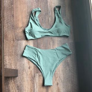 Light olive zaful high waist suit